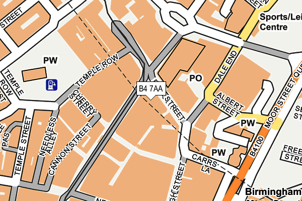 B4 7AA map - OS OpenMap – Local (Ordnance Survey)