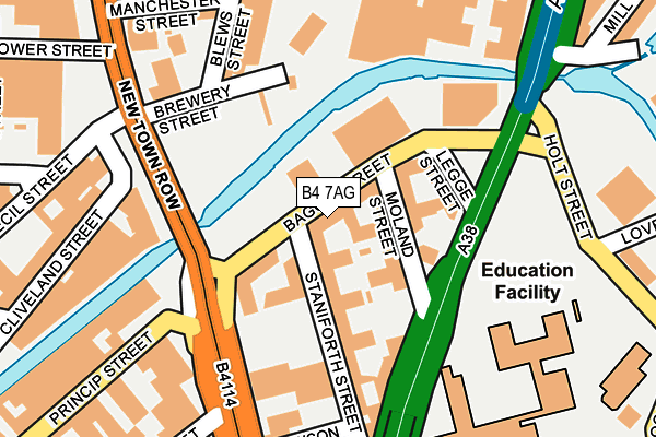 B4 7AG map - OS OpenMap – Local (Ordnance Survey)