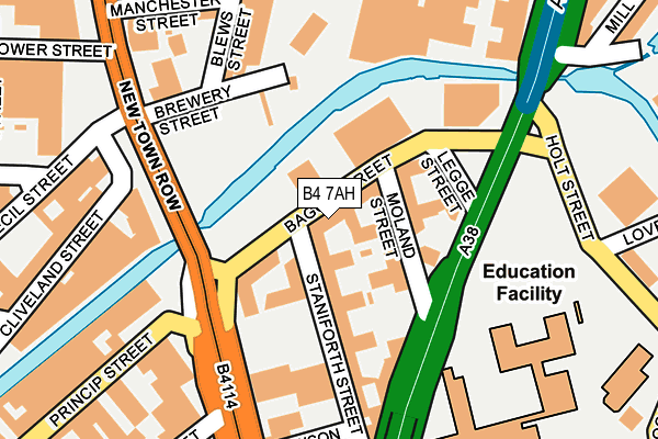 B4 7AH map - OS OpenMap – Local (Ordnance Survey)