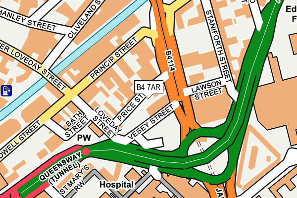 B4 7AR map - OS OpenMap – Local (Ordnance Survey)