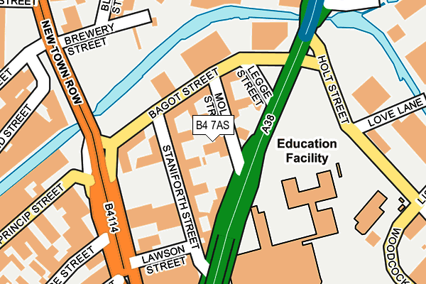 B4 7AS map - OS OpenMap – Local (Ordnance Survey)