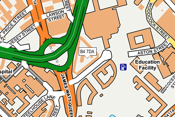 B4 7DA map - OS OpenMap – Local (Ordnance Survey)