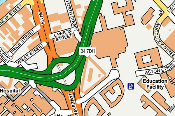 B4 7DH map - OS OpenMap – Local (Ordnance Survey)