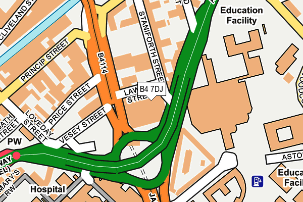 B4 7DJ map - OS OpenMap – Local (Ordnance Survey)