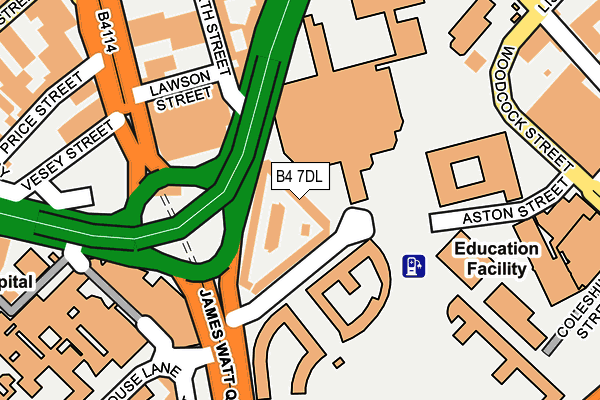 B4 7DL map - OS OpenMap – Local (Ordnance Survey)