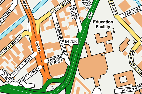 B4 7DR map - OS OpenMap – Local (Ordnance Survey)