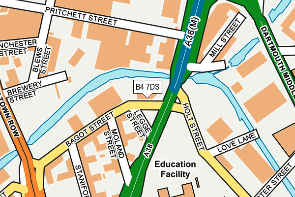 B4 7DS map - OS OpenMap – Local (Ordnance Survey)