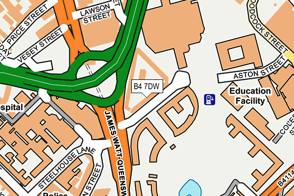 B4 7DW map - OS OpenMap – Local (Ordnance Survey)