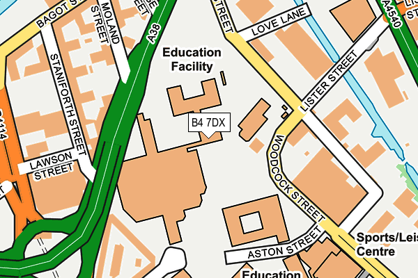 B4 7DX map - OS OpenMap – Local (Ordnance Survey)