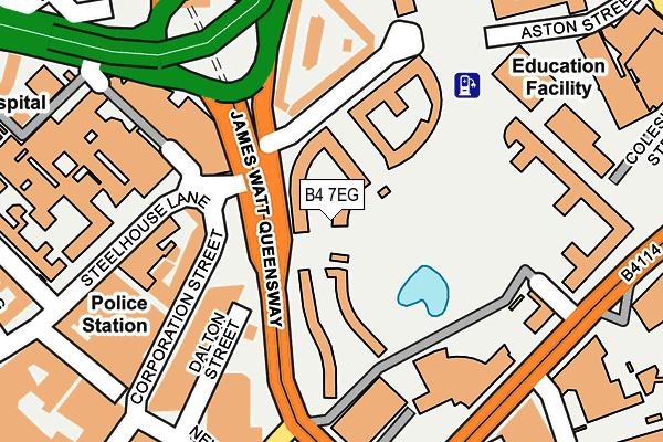 B4 7EG map - OS OpenMap – Local (Ordnance Survey)