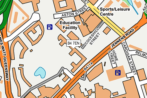 B4 7EN map - OS OpenMap – Local (Ordnance Survey)