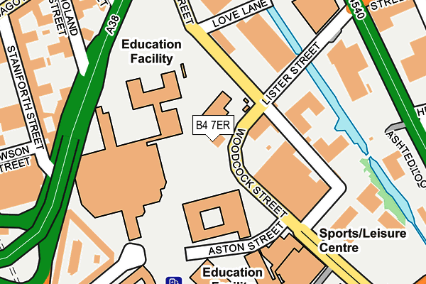 B4 7ER map - OS OpenMap – Local (Ordnance Survey)