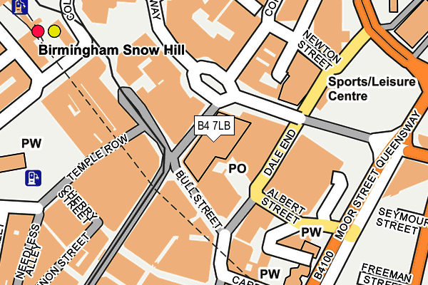 B4 7LB map - OS OpenMap – Local (Ordnance Survey)