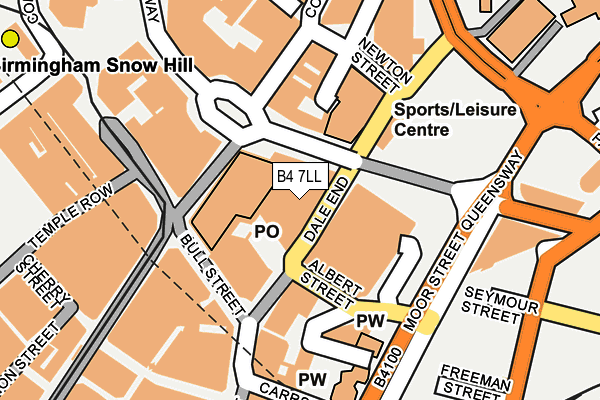 B4 7LL map - OS OpenMap – Local (Ordnance Survey)