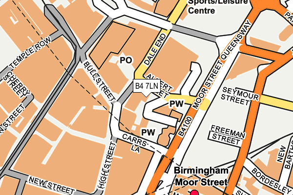 B4 7LN map - OS OpenMap – Local (Ordnance Survey)