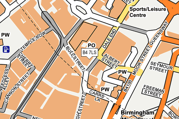 B4 7LS map - OS OpenMap – Local (Ordnance Survey)