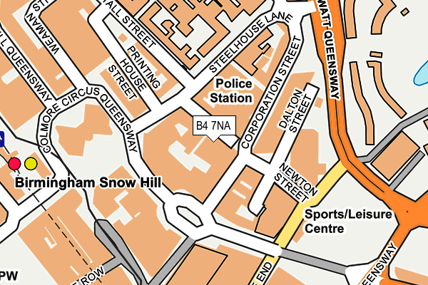 B4 7NA map - OS OpenMap – Local (Ordnance Survey)