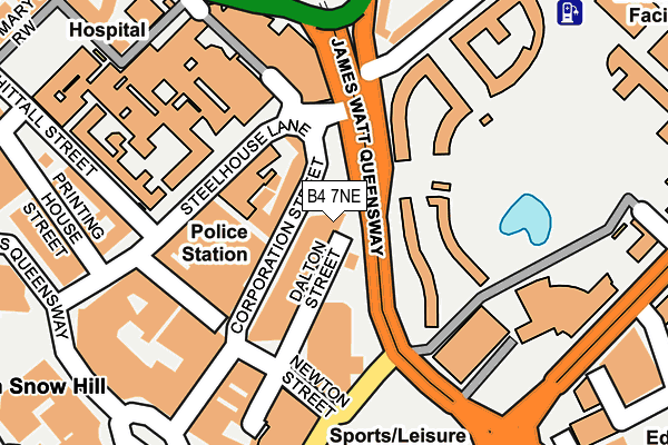 B4 7NE map - OS OpenMap – Local (Ordnance Survey)