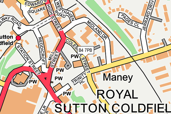 B4 7PB map - OS OpenMap – Local (Ordnance Survey)