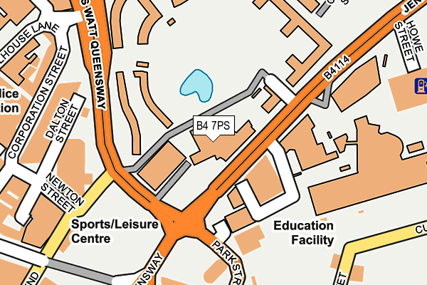 B4 7PS map - OS OpenMap – Local (Ordnance Survey)