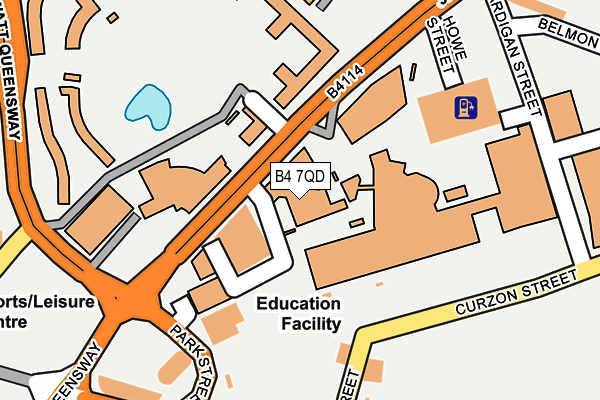 B4 7QD map - OS OpenMap – Local (Ordnance Survey)