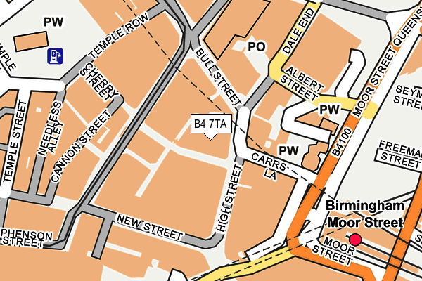 B4 7TA map - OS OpenMap – Local (Ordnance Survey)