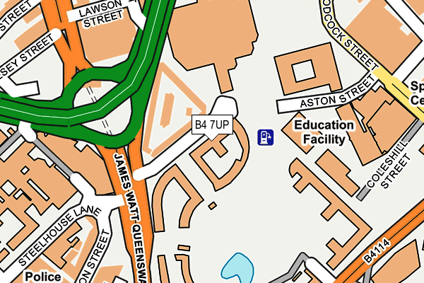 B4 7UP map - OS OpenMap – Local (Ordnance Survey)