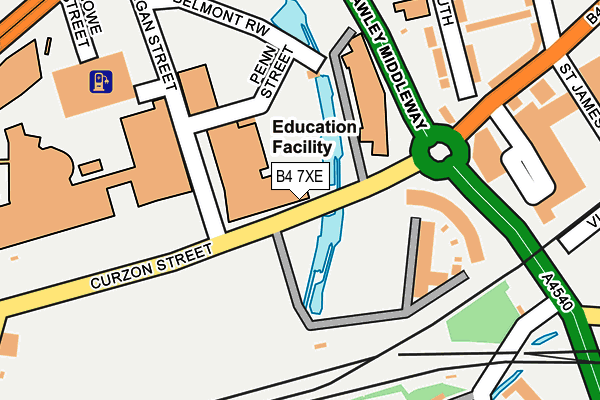 B4 7XE map - OS OpenMap – Local (Ordnance Survey)