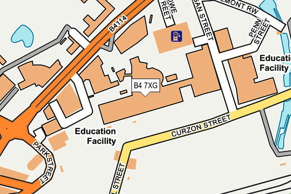 B4 7XG map - OS OpenMap – Local (Ordnance Survey)