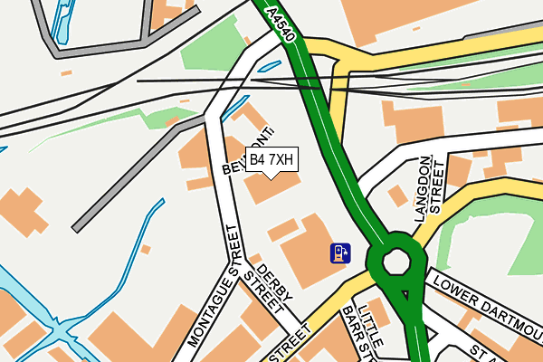 B4 7XH map - OS OpenMap – Local (Ordnance Survey)