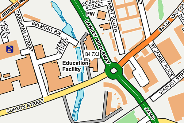 B4 7XJ map - OS OpenMap – Local (Ordnance Survey)