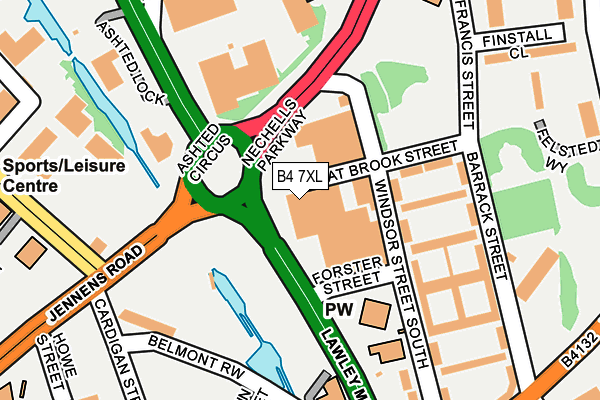 B4 7XL map - OS OpenMap – Local (Ordnance Survey)
