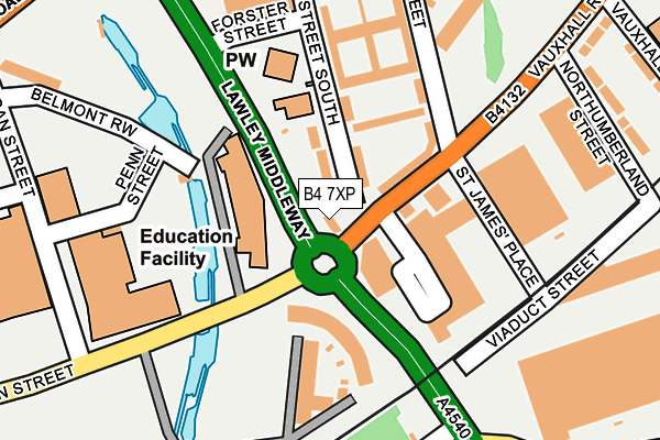 B4 7XP map - OS OpenMap – Local (Ordnance Survey)