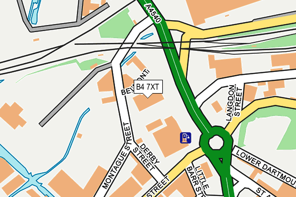 B4 7XT map - OS OpenMap – Local (Ordnance Survey)