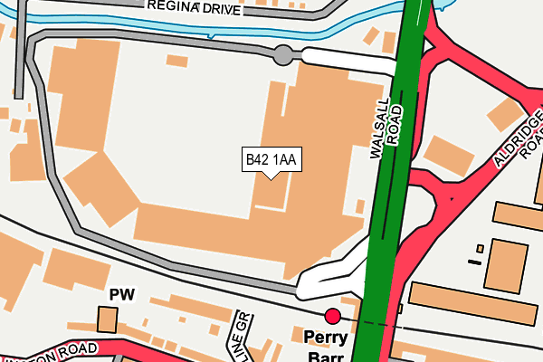 B42 1AA map - OS OpenMap – Local (Ordnance Survey)