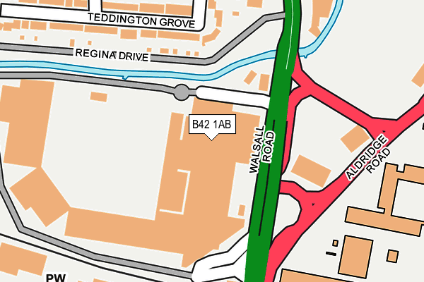 B42 1AB map - OS OpenMap – Local (Ordnance Survey)