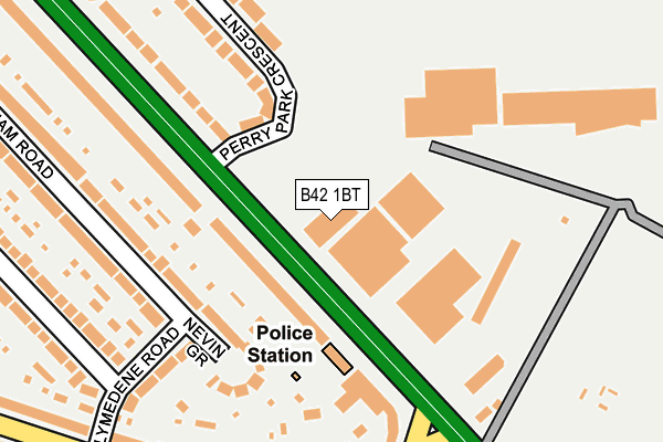 B42 1BT map - OS OpenMap – Local (Ordnance Survey)