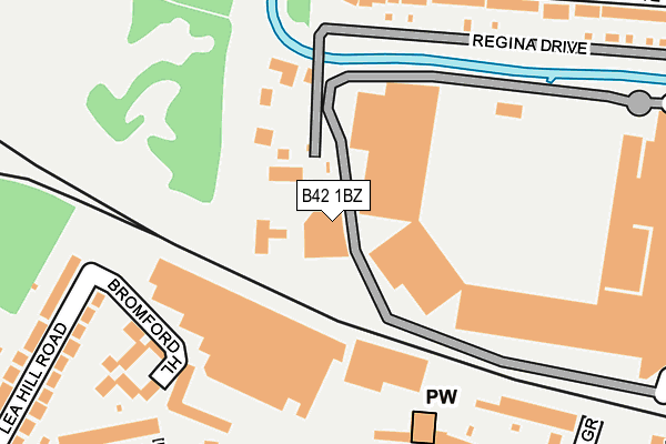 B42 1BZ map - OS OpenMap – Local (Ordnance Survey)