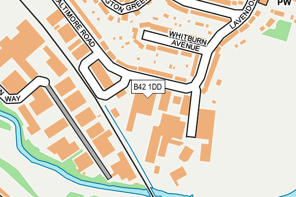 B42 1DD map - OS OpenMap – Local (Ordnance Survey)