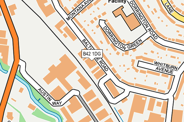 B42 1DG map - OS OpenMap – Local (Ordnance Survey)