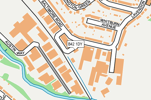 B42 1DY map - OS OpenMap – Local (Ordnance Survey)