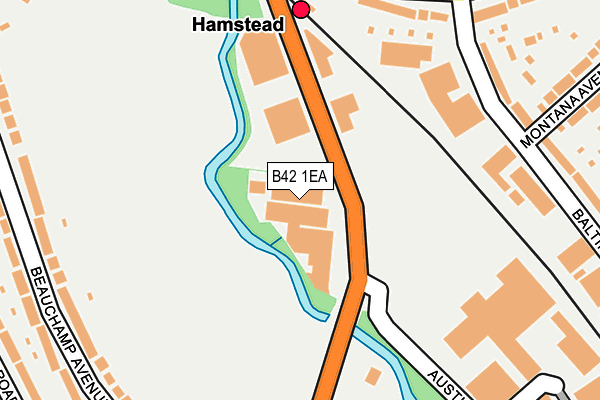 B42 1EA map - OS OpenMap – Local (Ordnance Survey)
