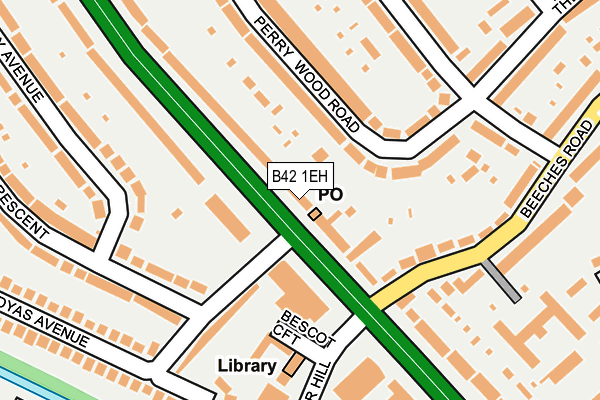 B42 1EH map - OS OpenMap – Local (Ordnance Survey)