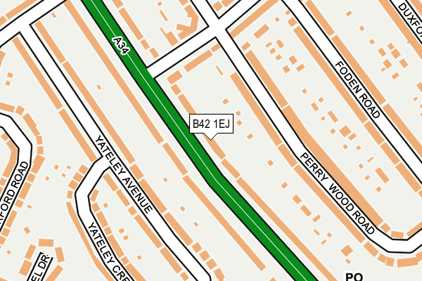 B42 1EJ map - OS OpenMap – Local (Ordnance Survey)