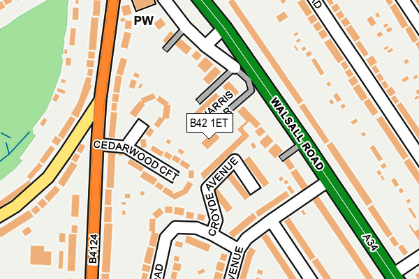 B42 1ET map - OS OpenMap – Local (Ordnance Survey)