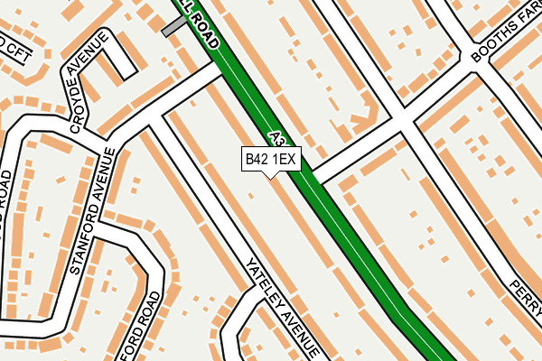 B42 1EX map - OS OpenMap – Local (Ordnance Survey)