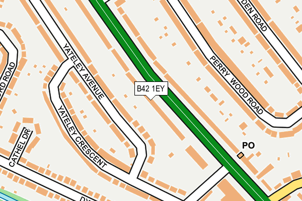 B42 1EY map - OS OpenMap – Local (Ordnance Survey)
