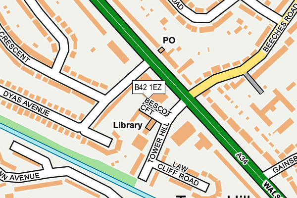 B42 1EZ map - OS OpenMap – Local (Ordnance Survey)