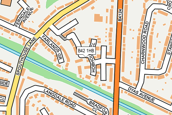 B42 1HB map - OS OpenMap – Local (Ordnance Survey)