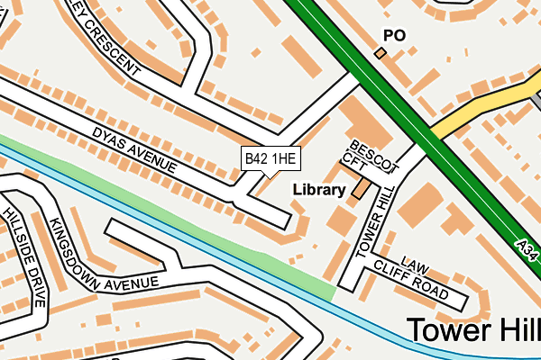 B42 1HE map - OS OpenMap – Local (Ordnance Survey)